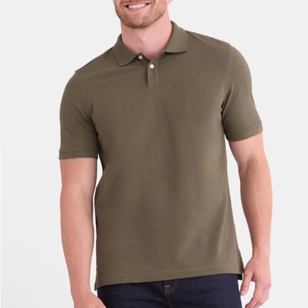 GEORGE Mens Polo Shirt Size 3X 54-56  Short Sleeves 98% Cotton 2% Spandex New